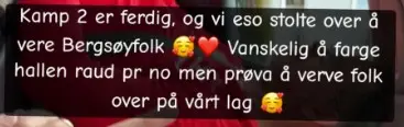 Fra supporter i hallen